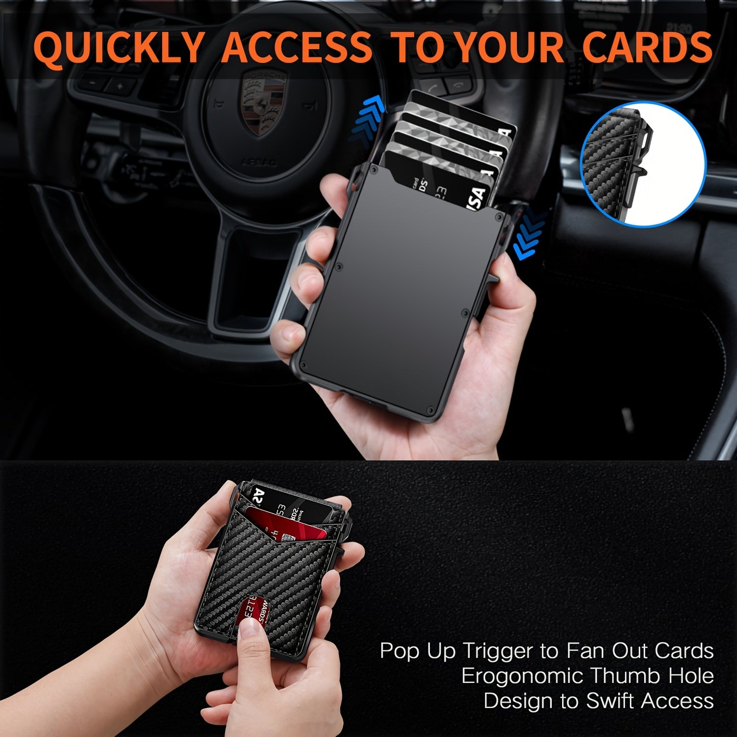Slim men's wallet with RFID blocking