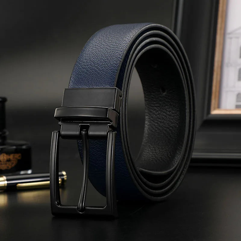Reversible Business Work Man Belts High Quality Luxury Trouser Jeans Belts For Men Genuine Leather Belts Male Casual Strap HQ238