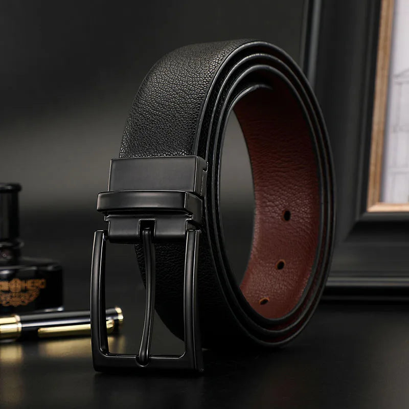 Reversible Business Work Man Belts High Quality Luxury Trouser Jeans Belts For Men Genuine Leather Belts Male Casual Strap HQ238