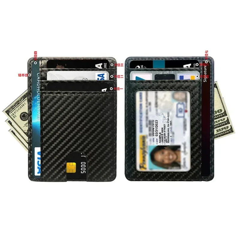 Slim Leather Wallet with RFID Blocking – Unisex