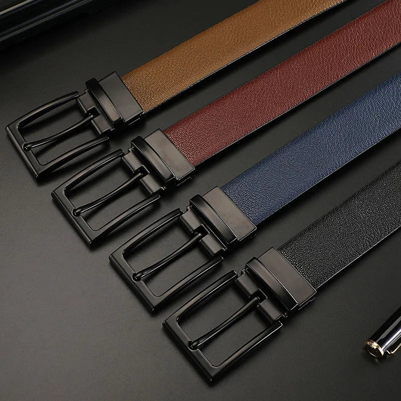 Reversible Business Work Man Belts High Quality Luxury Trouser Jeans Belts For Men Genuine Leather Belts Male Casual Strap HQ238