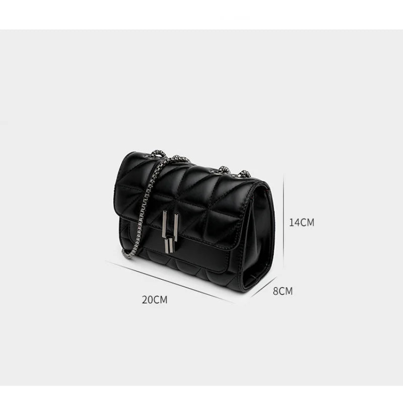 New Xiaoxiangfeng diamond grid chain bag, one shoulder, stylish, crossbody, versatile, large capacity