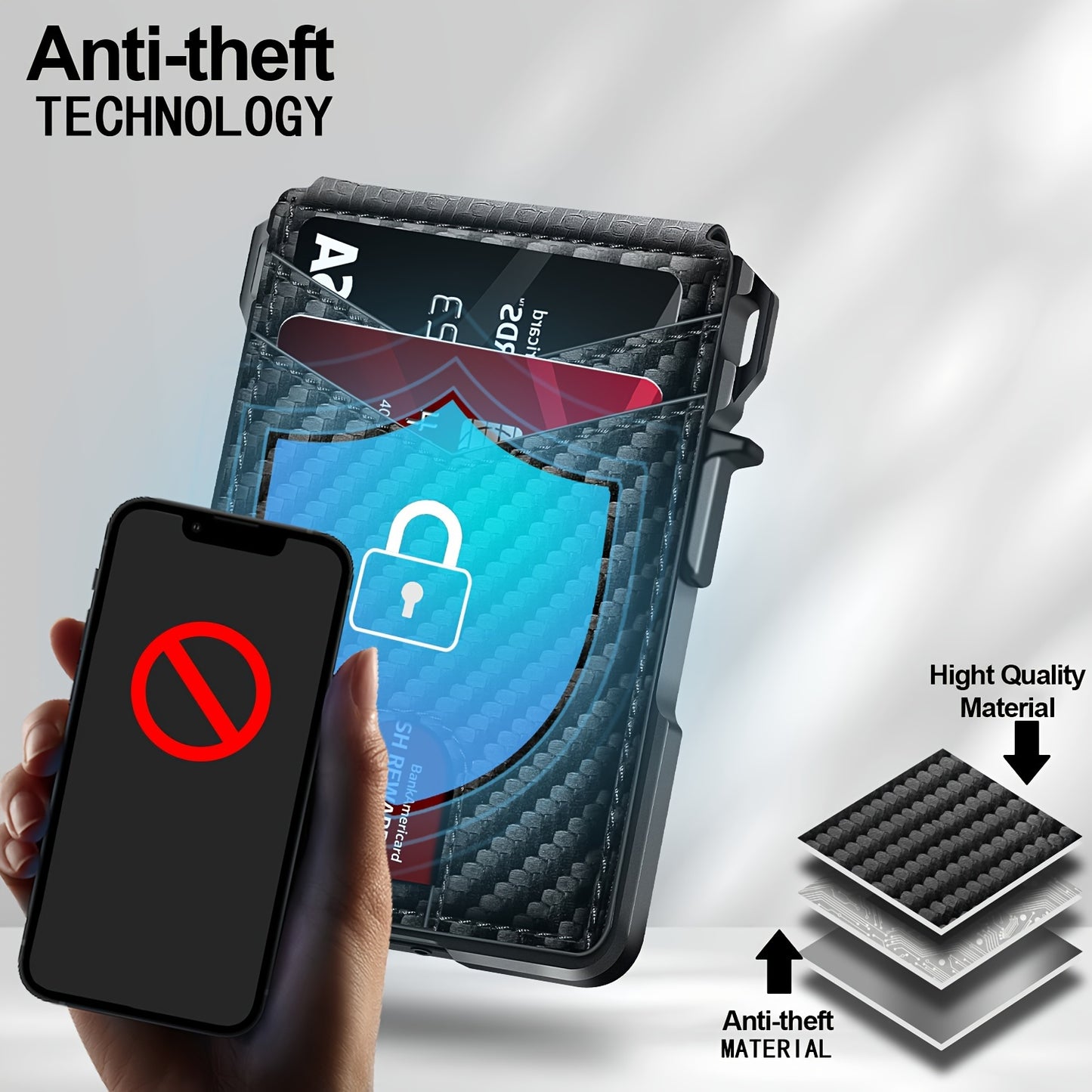 Slim men's wallet with RFID blocking