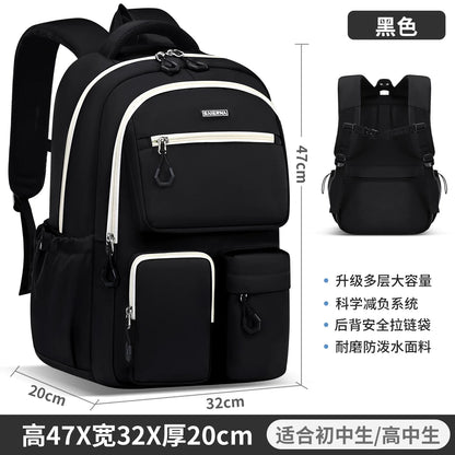 Chilren School Bags Elementary School Junior High School Backpack for Boys Girls Grade 4-9 Grade 4-9 Orthopedic Kids Backpack